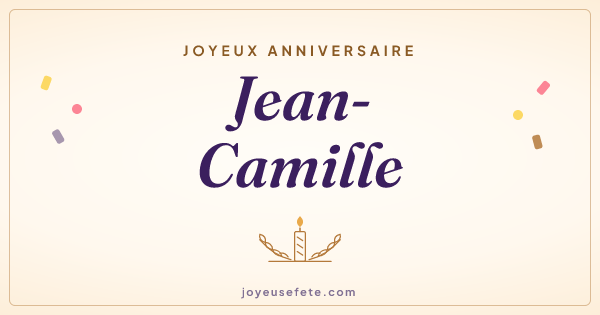 Image « Joyeux anniversaire Jean-Camille » au format large