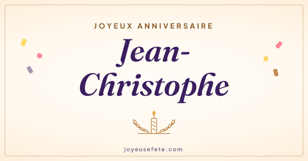 Image « Joyeux anniversaire Jean-Christophe » au format large
