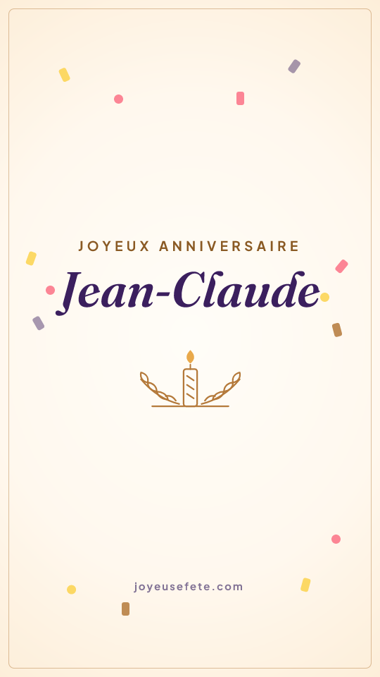 Image « Joyeux anniversaire Jean-Claude » au format story