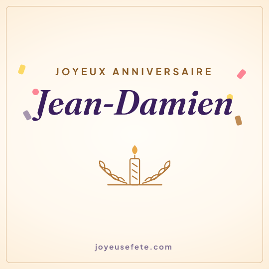 Image carrée « Joyeux anniversaire Jean-Damien » pour WhatsApp
