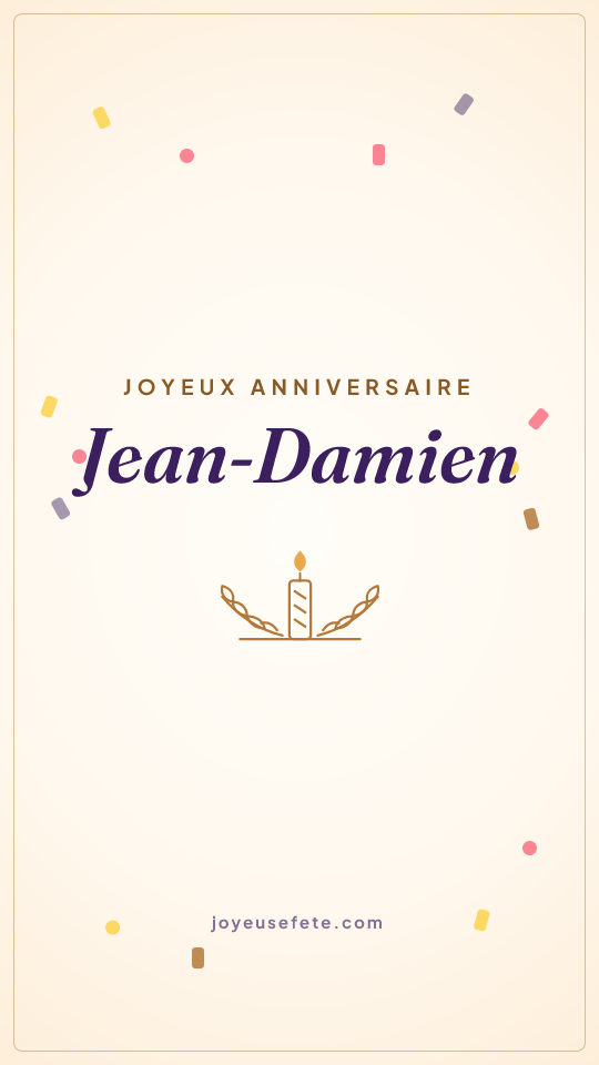 Image « Joyeux anniversaire Jean-Damien » au format story