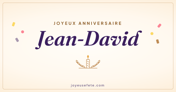 Image « Joyeux anniversaire Jean-David » au format large