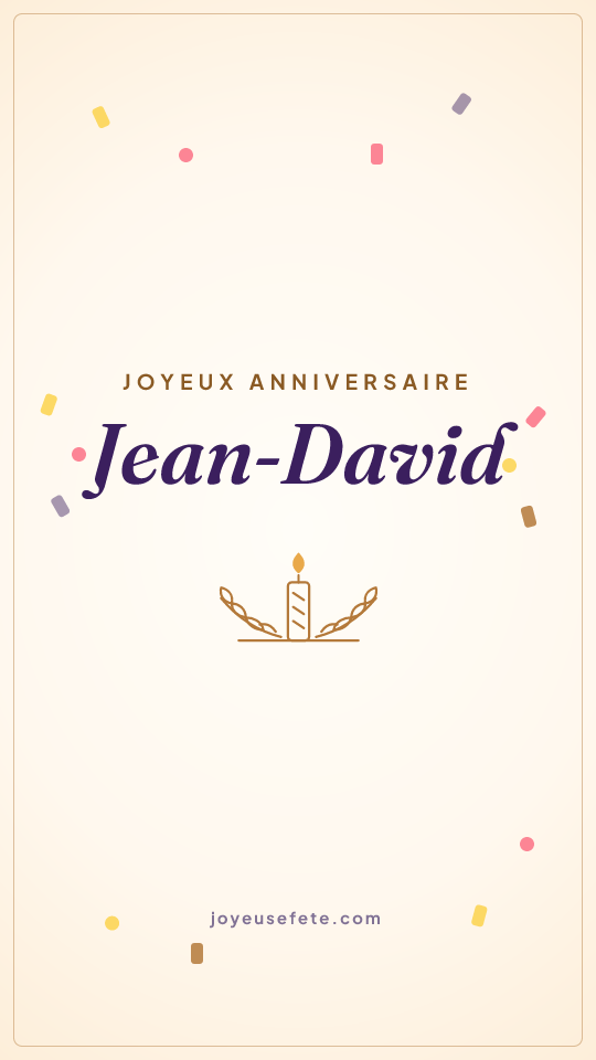 Image « Joyeux anniversaire Jean-David » au format story
