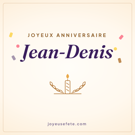 Image carrée « Joyeux anniversaire Jean-Denis » pour WhatsApp
