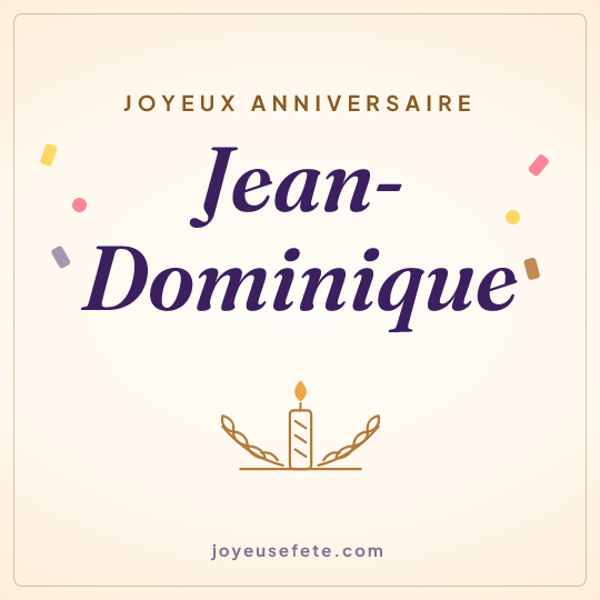 Image carrée « Joyeux anniversaire Jean-Dominique » pour WhatsApp