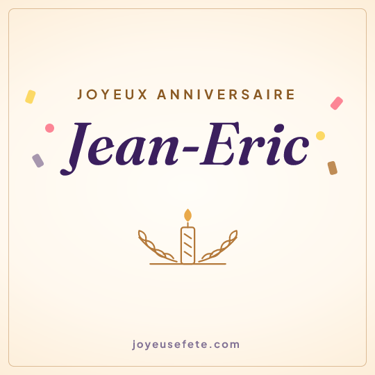 Image carrée « Joyeux anniversaire Jean-Eric » pour WhatsApp