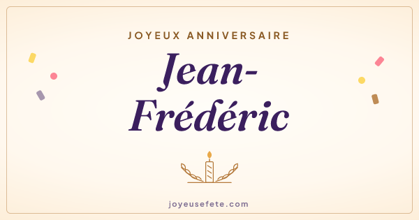 Image « Joyeux anniversaire Jean-Frédéric » au format large