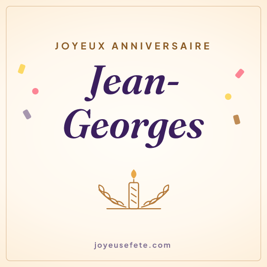 Image carrée « Joyeux anniversaire Jean-Georges » pour WhatsApp