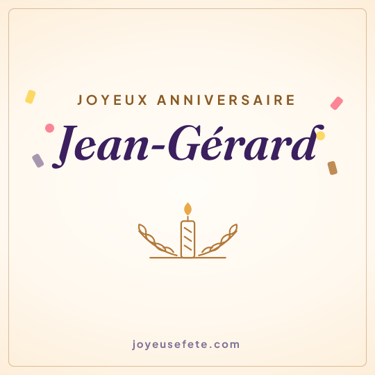 Image carrée « Joyeux anniversaire Jean-Gérard » pour WhatsApp