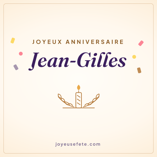Image carrée « Joyeux anniversaire Jean-Gilles » pour WhatsApp
