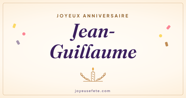Image « Joyeux anniversaire Jean-Guillaume » au format large
