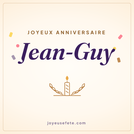 Image carrée « Joyeux anniversaire Jean-Guy » pour WhatsApp