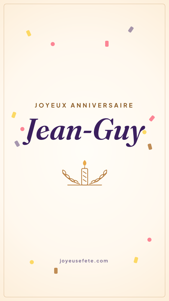 Image « Joyeux anniversaire Jean-Guy » au format story