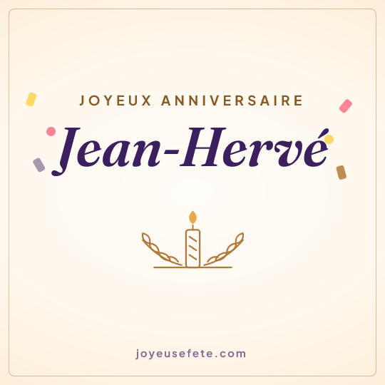 Image carrée « Joyeux anniversaire Jean-Hervé » pour WhatsApp