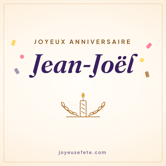 Image carrée « Joyeux anniversaire Jean-Joël » pour WhatsApp