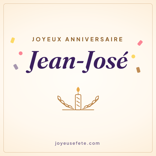 Image carrée « Joyeux anniversaire Jean-José » pour WhatsApp