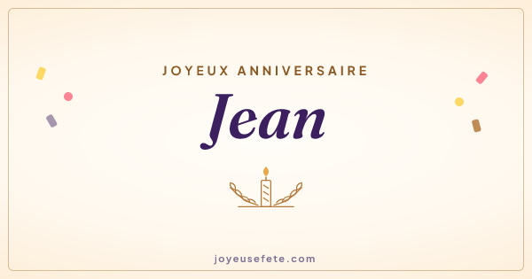Image « Joyeux anniversaire Jean » au format large