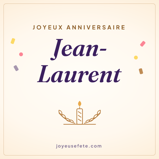 Image carrée « Joyeux anniversaire Jean-Laurent » pour WhatsApp