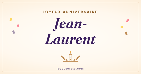 Image « Joyeux anniversaire Jean-Laurent » au format large