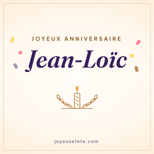 Image carrée « Joyeux anniversaire Jean-Loïc » pour WhatsApp