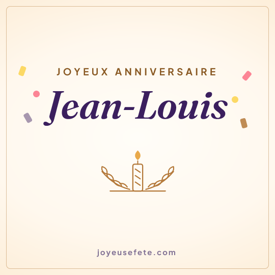 Image carrée « Joyeux anniversaire Jean-Louis » pour WhatsApp
