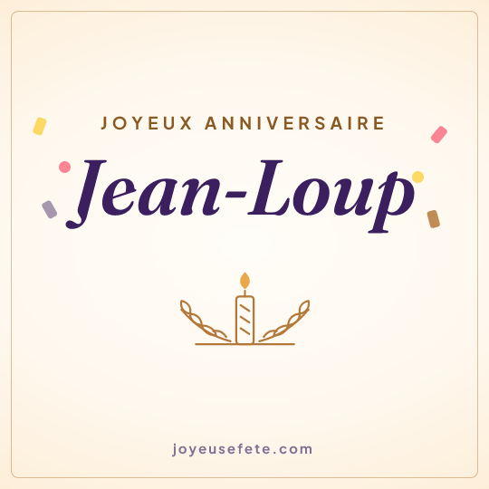 Image carrée « Joyeux anniversaire Jean-Loup » pour WhatsApp