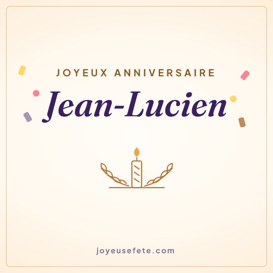Image carrée « Joyeux anniversaire Jean-Lucien » pour WhatsApp