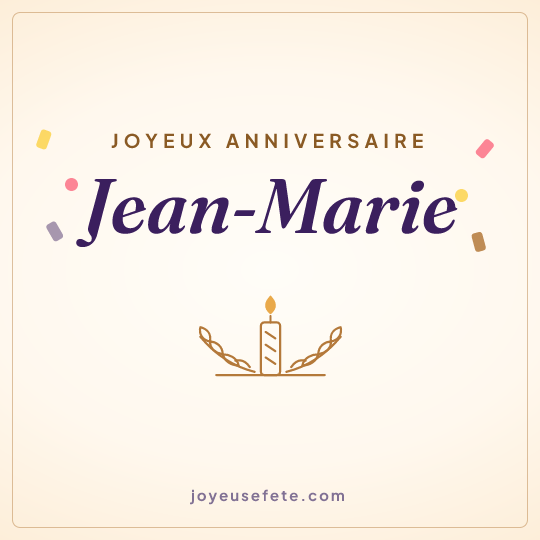 Image carrée « Joyeux anniversaire Jean-Marie » pour WhatsApp