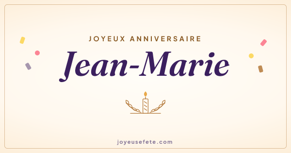 Image « Joyeux anniversaire Jean-Marie » au format large