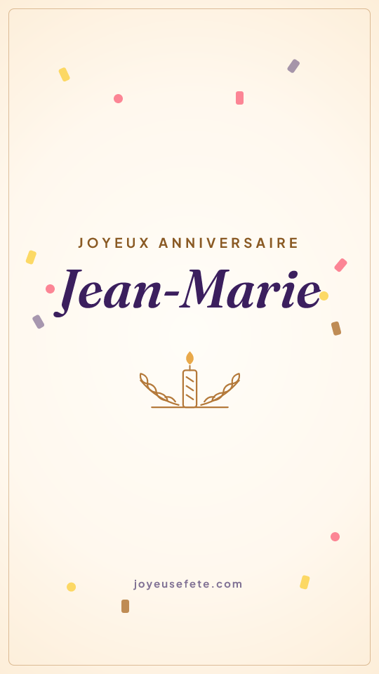Image « Joyeux anniversaire Jean-Marie » au format story