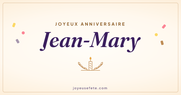 Image « Joyeux anniversaire Jean-Mary » au format large