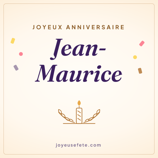 Image carrée « Joyeux anniversaire Jean-Maurice » pour WhatsApp