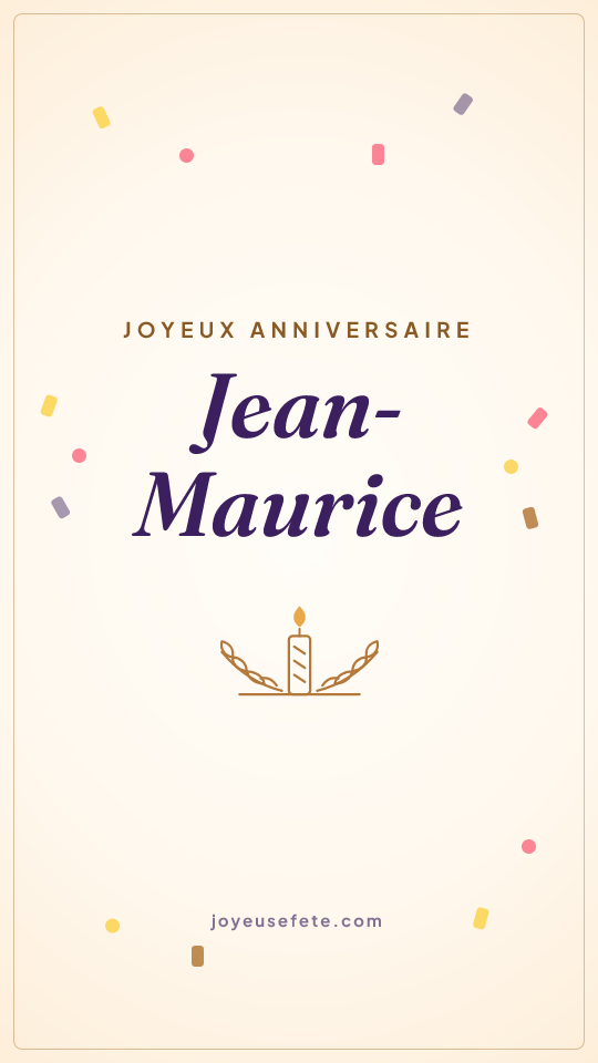 Image « Joyeux anniversaire Jean-Maurice » au format story