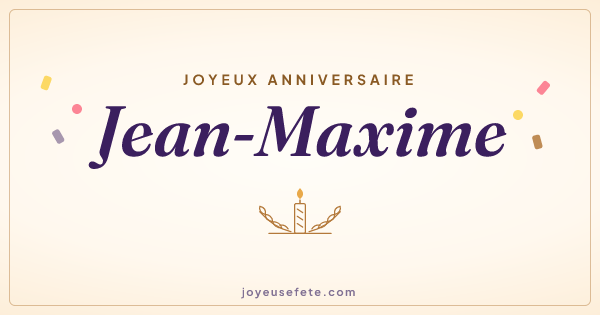 Image « Joyeux anniversaire Jean-Maxime » au format large