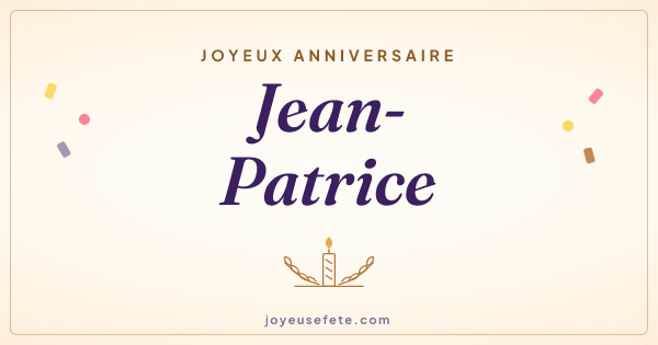 Image « Joyeux anniversaire Jean-Patrice » au format large