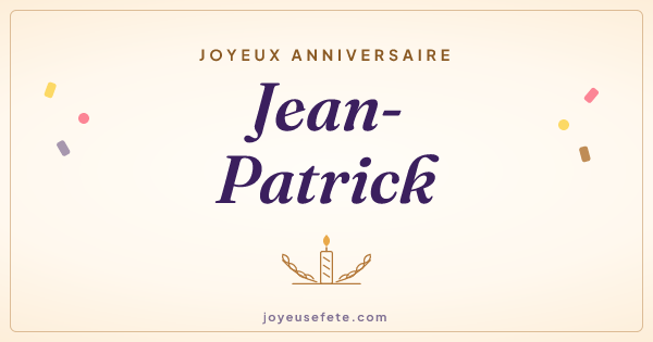 Image « Joyeux anniversaire Jean-Patrick » au format large