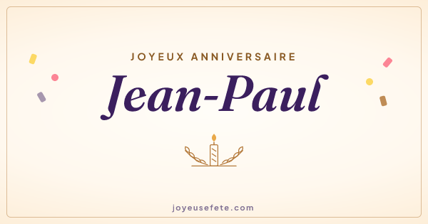 Image « Joyeux anniversaire Jean-Paul » au format large