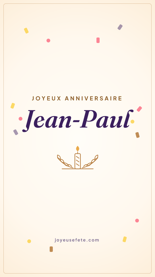 Image « Joyeux anniversaire Jean-Paul » au format story