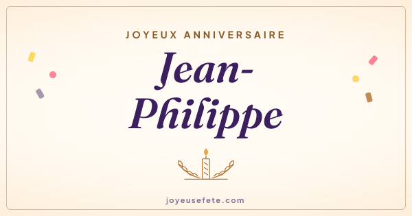 Image « Joyeux anniversaire Jean-Philippe » au format large