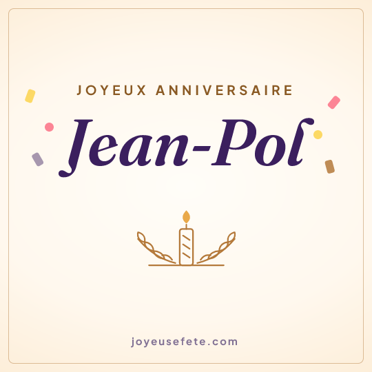 Image carrée « Joyeux anniversaire Jean-Pol » pour WhatsApp