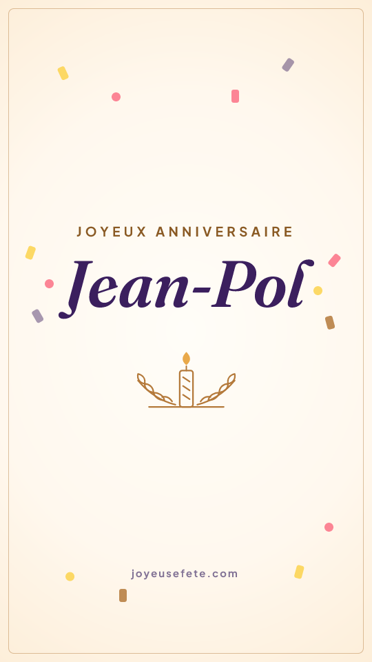Image « Joyeux anniversaire Jean-Pol » au format story