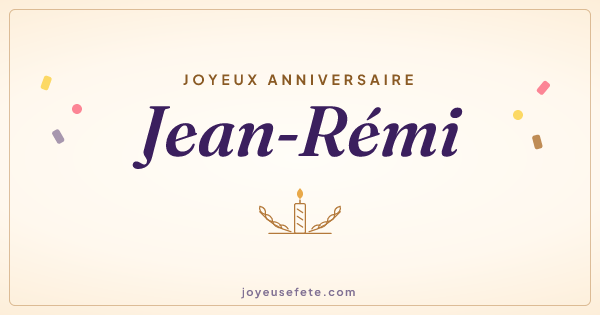 Image « Joyeux anniversaire Jean-Rémi » au format large