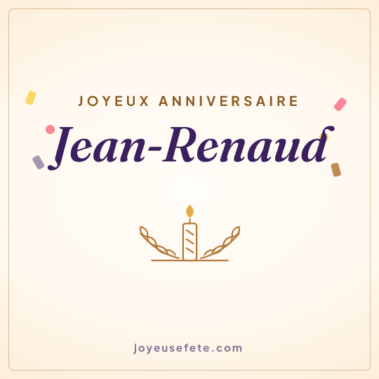 Image carrée « Joyeux anniversaire Jean-Renaud » pour WhatsApp
