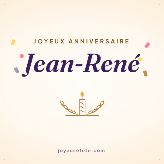 Image carrée « Joyeux anniversaire Jean-René » pour WhatsApp