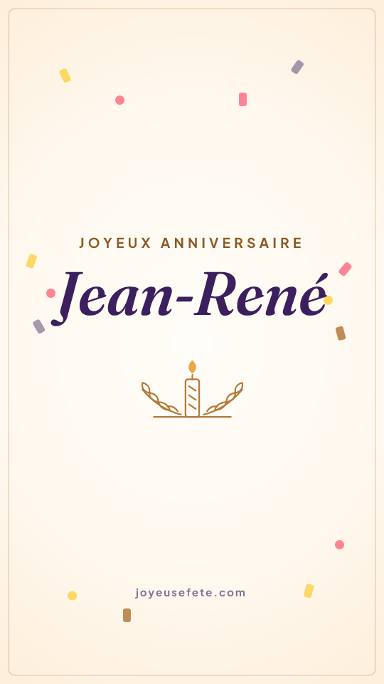 Image « Joyeux anniversaire Jean-René » au format story
