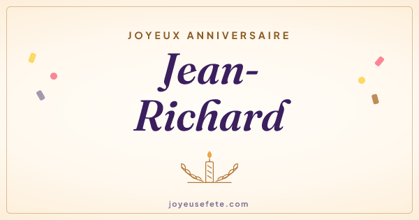 Image « Joyeux anniversaire Jean-Richard » au format large