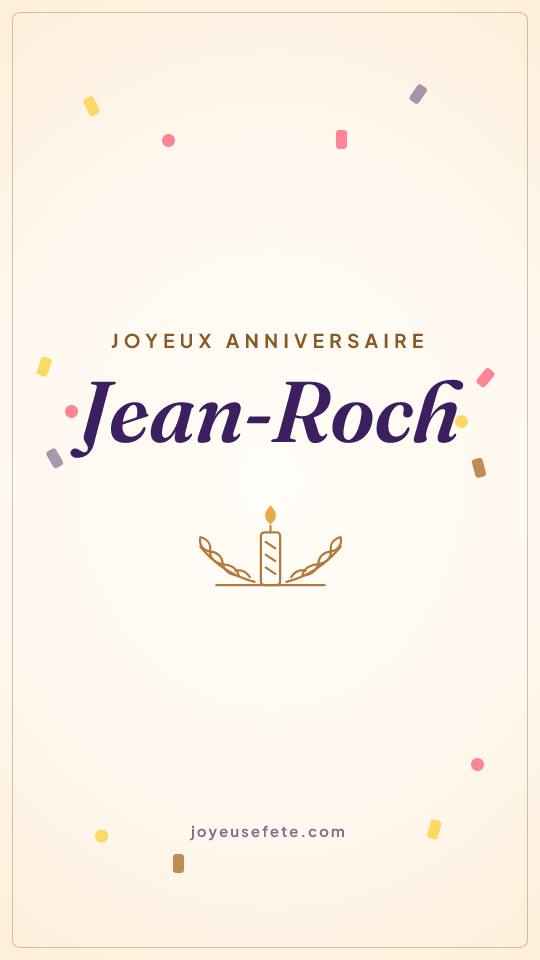 Image « Joyeux anniversaire Jean-Roch » au format story