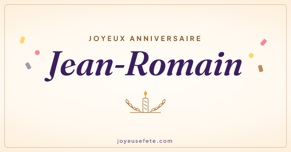 Image « Joyeux anniversaire Jean-Romain » au format large