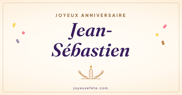 Image « Joyeux anniversaire Jean-Sébastien » au format large