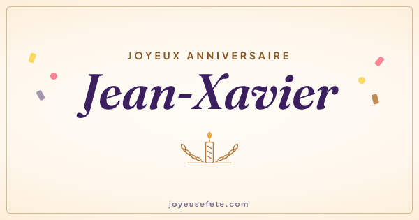 Image « Joyeux anniversaire Jean-Xavier » au format large